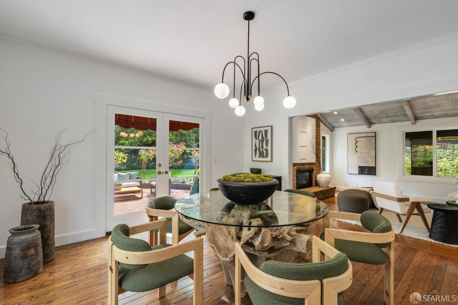 16244 Kennedy Road Los Gatos, CA 95032 - Photo 9 of 67 a living room with furniture a dining table and a chandelier