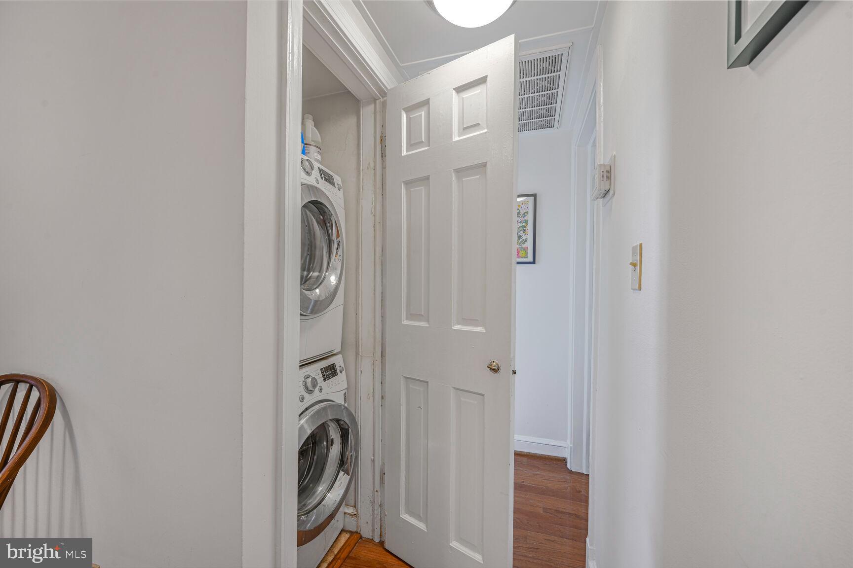 6722 3rd Street Northwest, Unit 203 Washington, DC 20012 - Photo 7 of 18 a view of a storage & utility room with washer and dryer