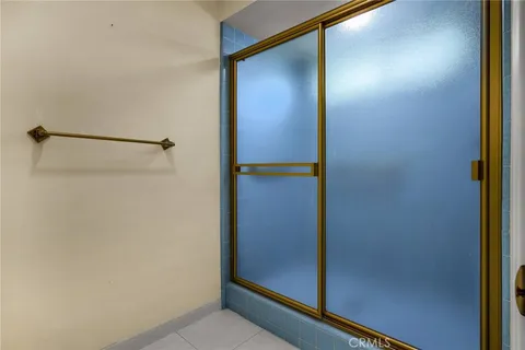 a bathroom with a mirror