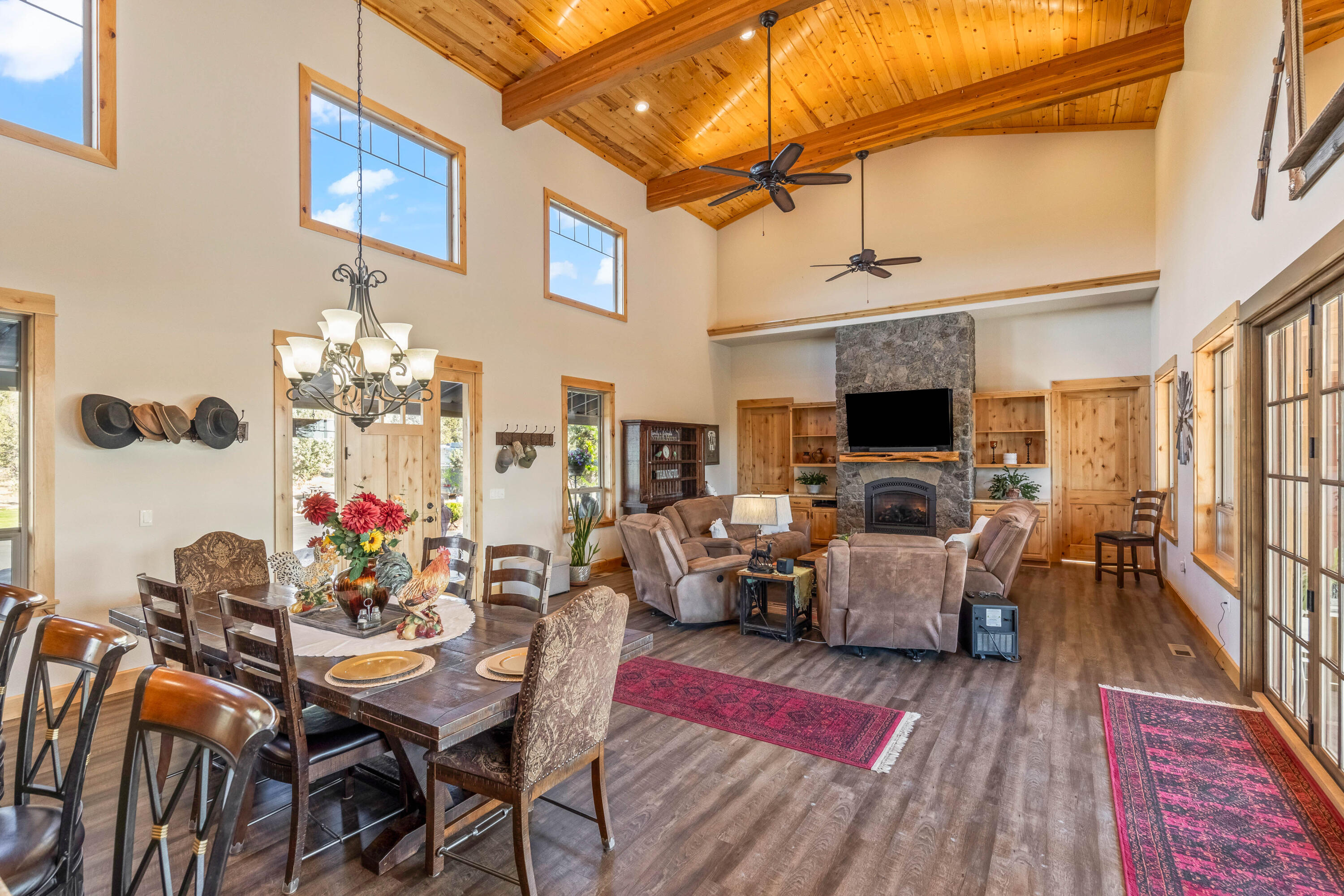 70030 Northwest Hunt Road Sisters, OR 97759 - Photo 7 of 55 a living room with fireplace furniture and a rug