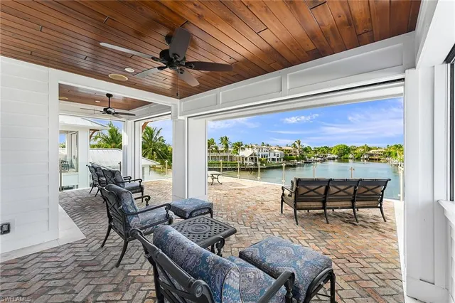 a outdoor living space with furniture
