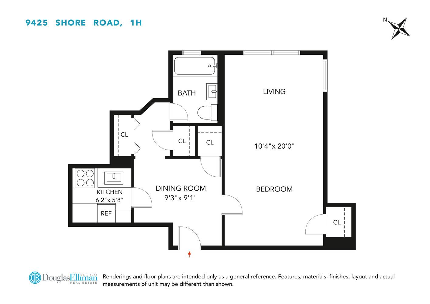 9425 Shore Road, Unit 1H Brooklyn, NY 11209 - Photo 10 of 10 a picture of a floor plan