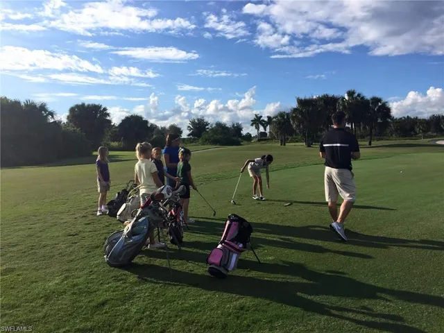a park with lots of swings and slides