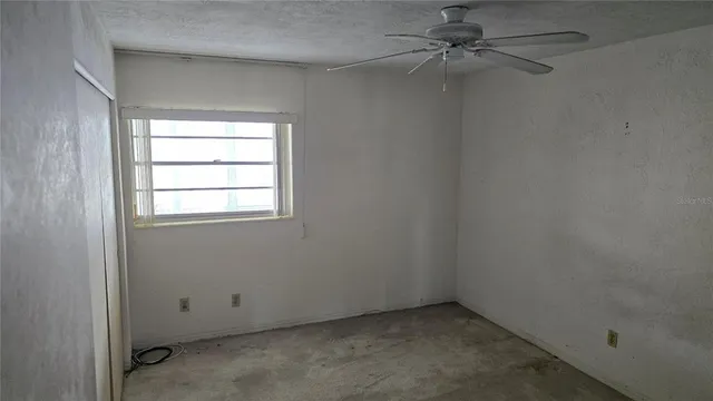 an empty room with a window