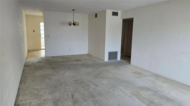 an empty room with closet