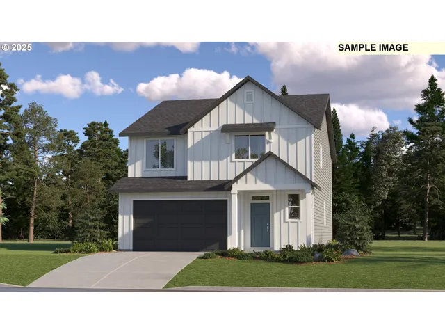 a black and white house with a outdoor space