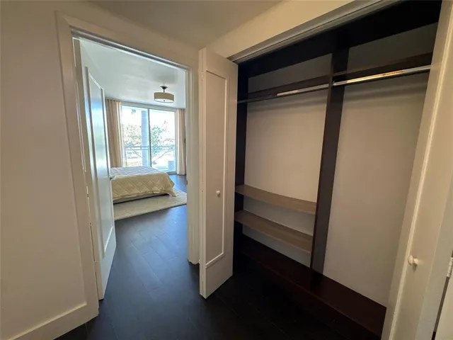 a view of bedroom with a closet