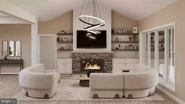 a view of a yard with an tree