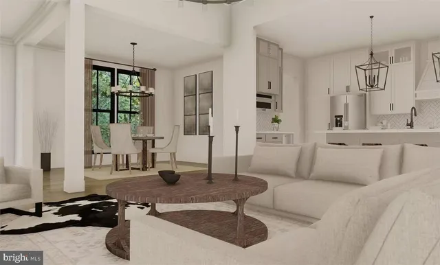 a bedroom with furniture and wooden floor