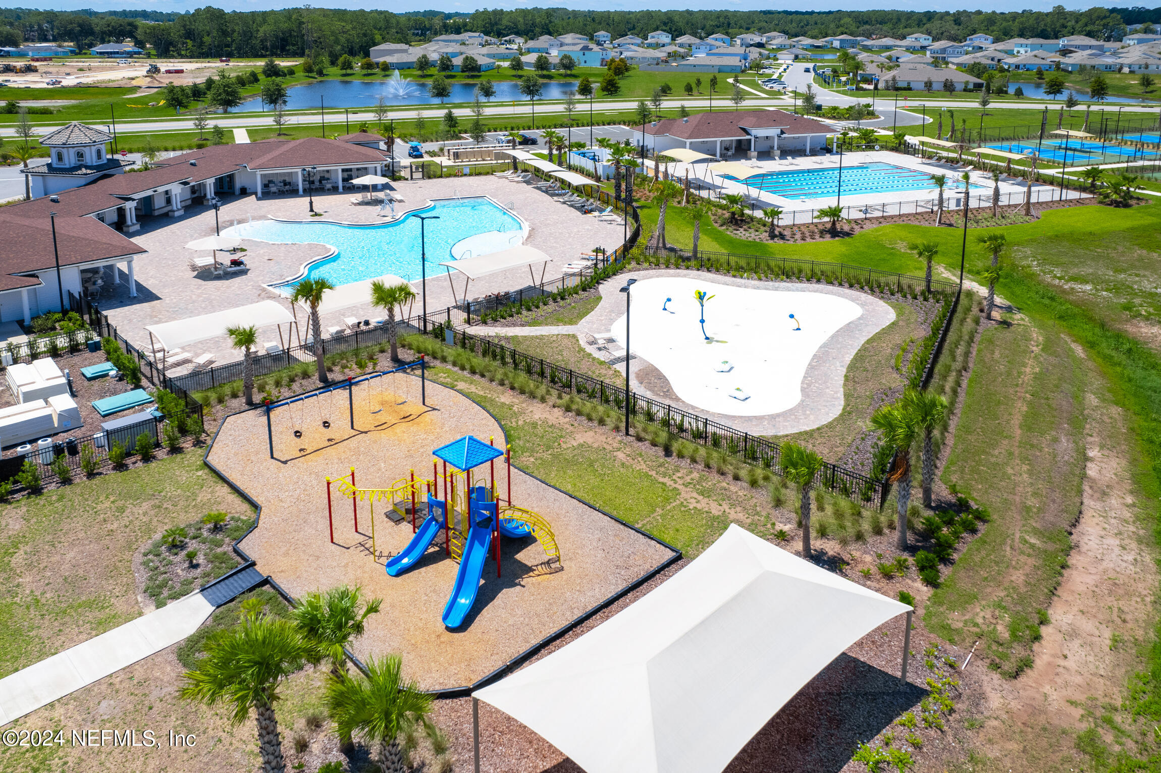 254 Ebro Road St. Augustine, FL 32084 - Photo 46 of 49 an aerial view of a house with a swimming pool yard and outdoor seating