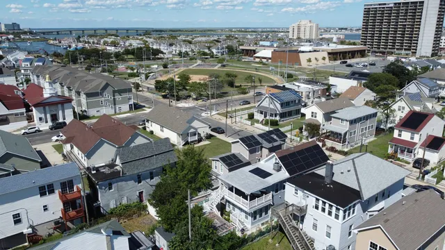 an aerial view of a city
