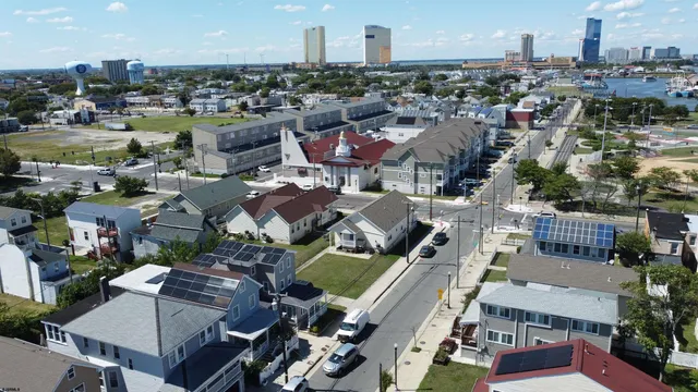 an aerial view of a city