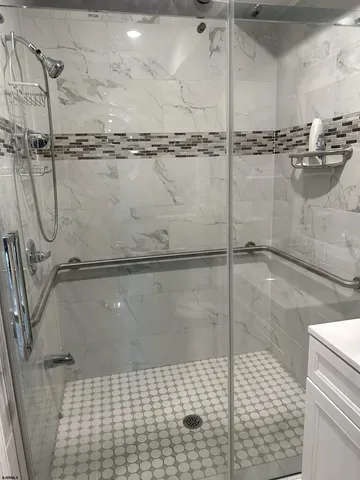 a bathroom with a shower