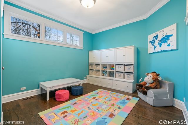 a room with furniture and a book shelf