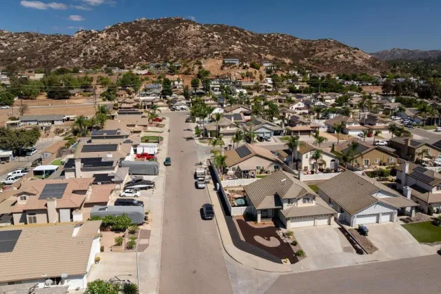 an aerial view of a city