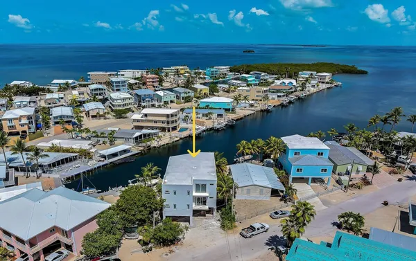 an aerial view of a house