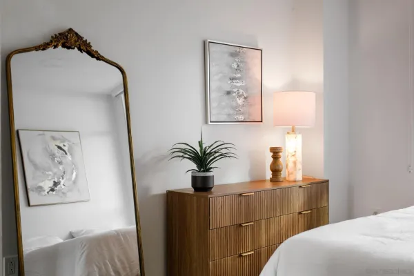 a bathroom with a bathtub and a sink