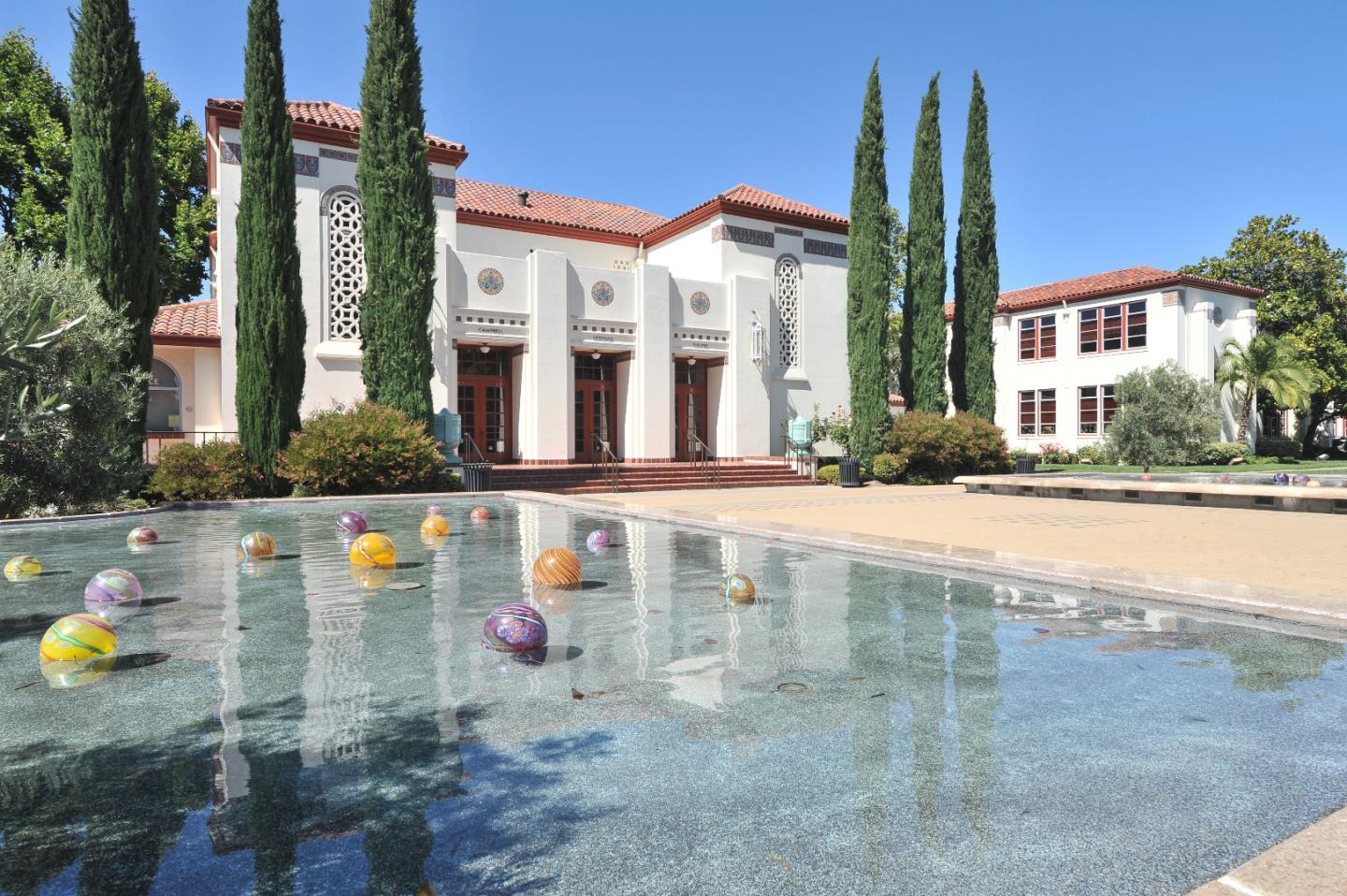 334 West Rincon Avenue Campbell, CA 95008 - Photo 25 of 25 a view of a white house with a swimming pool and sitting area
