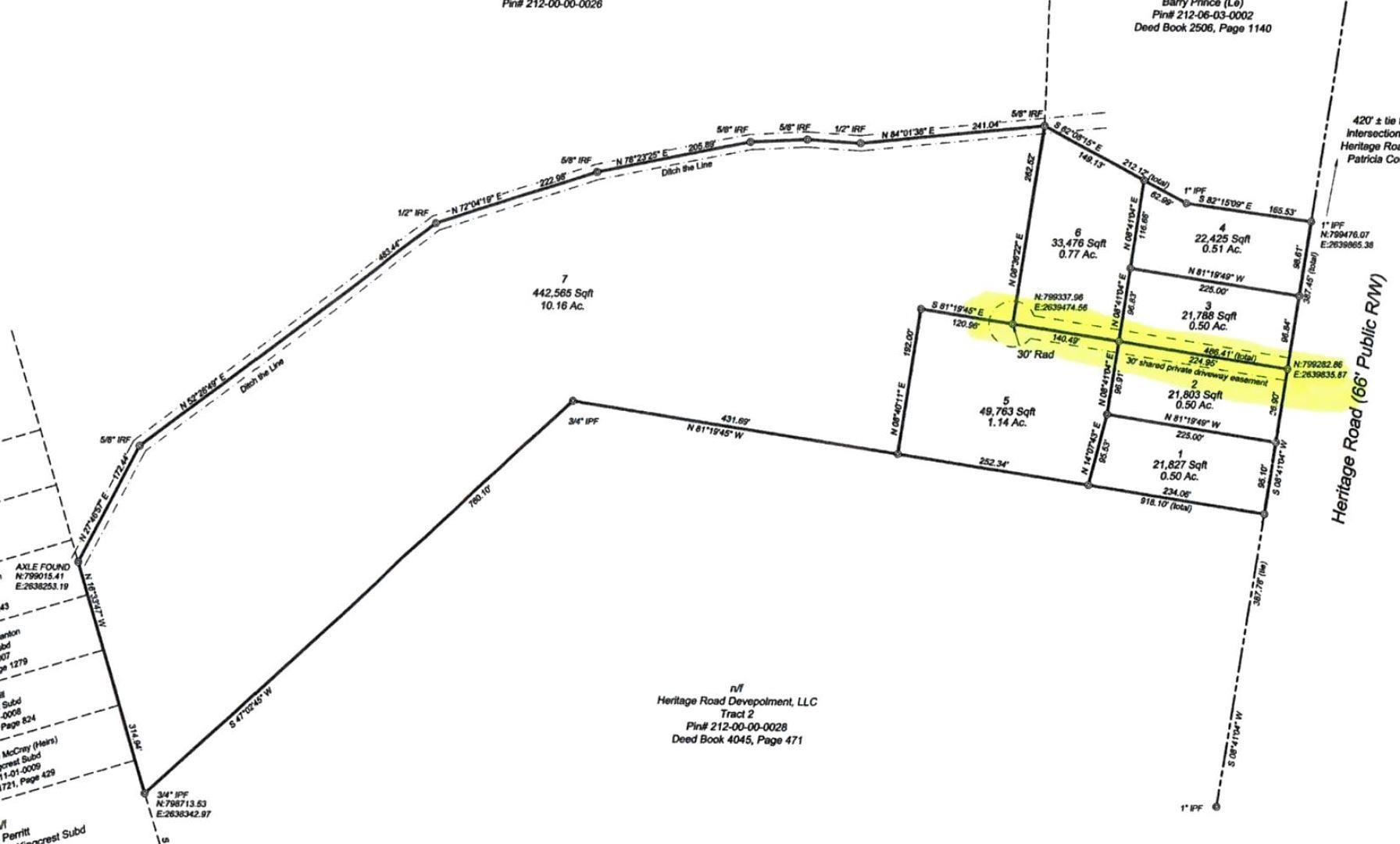 Map of parcels