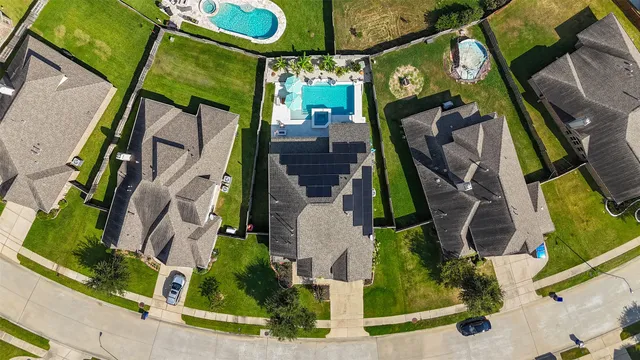 an aerial view of a house