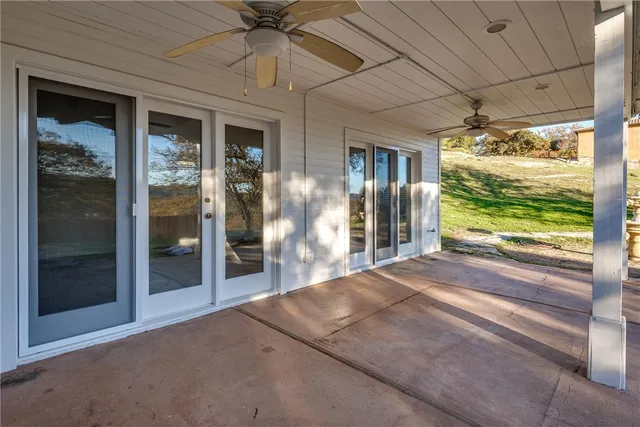 a outdoor space with the view and a shower
