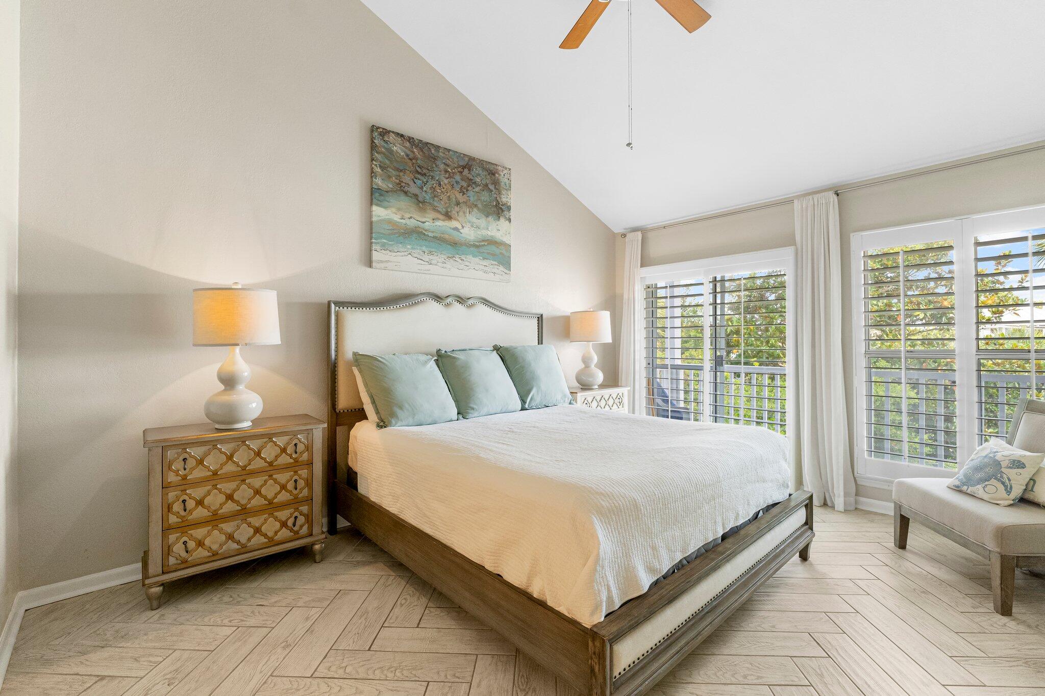 4984 West County Highway 30A Road, Unit 7B Santa Rosa Beach, FL 32459 - Photo 20 of 40 a bedroom with a bed a couch and dresser