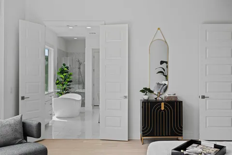 a living room with furniture