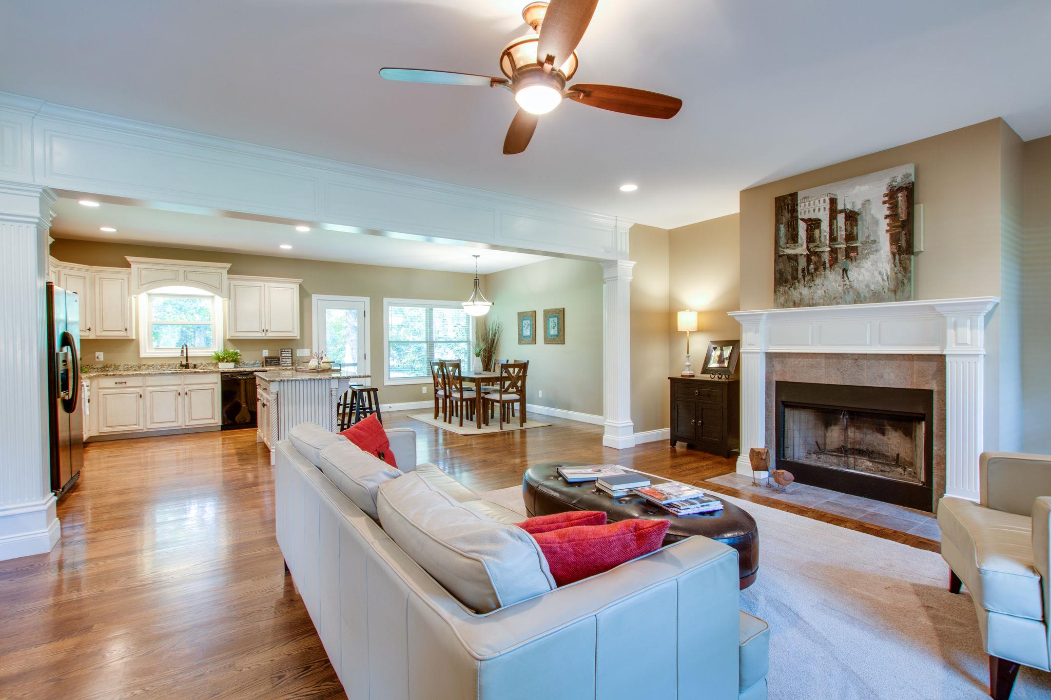 6629 Burnt Knob Road Murfreesboro, TN 37128 - Photo 5 of 27 A wood-burning fireplace is the focal point for conversation. TV can be mounted above the fireplace. Niche on either side of fireplace can accommodate bookcases or other items of interest.