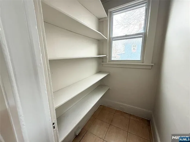 a storage room with window