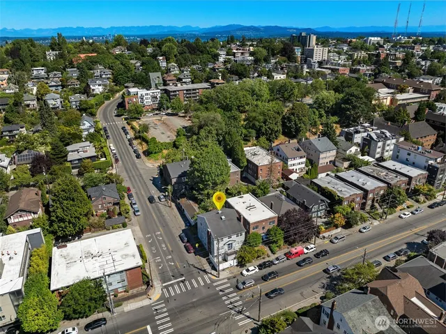 an aerial view of a city