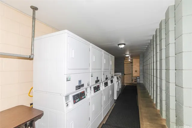 a view of a building with large trees