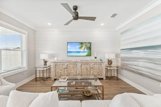 a living room with furniture