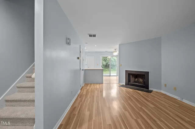 a view of wooden door