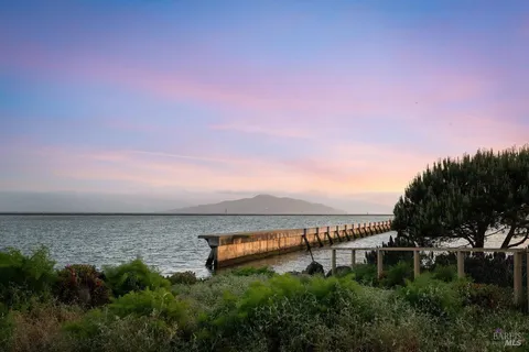 a view of a city with ocean