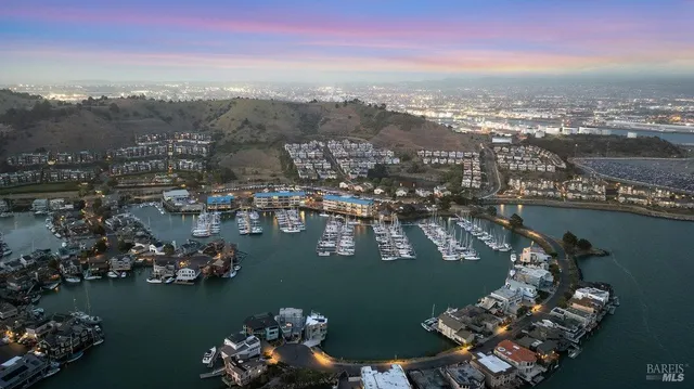 an aerial view of a houses with ocean view