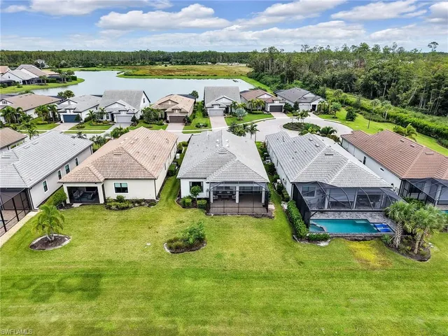 aerial view of a house with a garden and plants