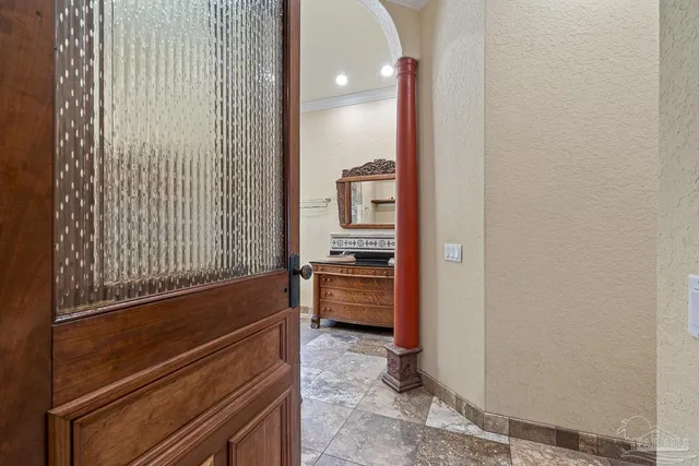 a outdoor sitting area with view of lake