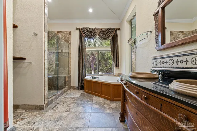 a backyard of a house with lots of green space