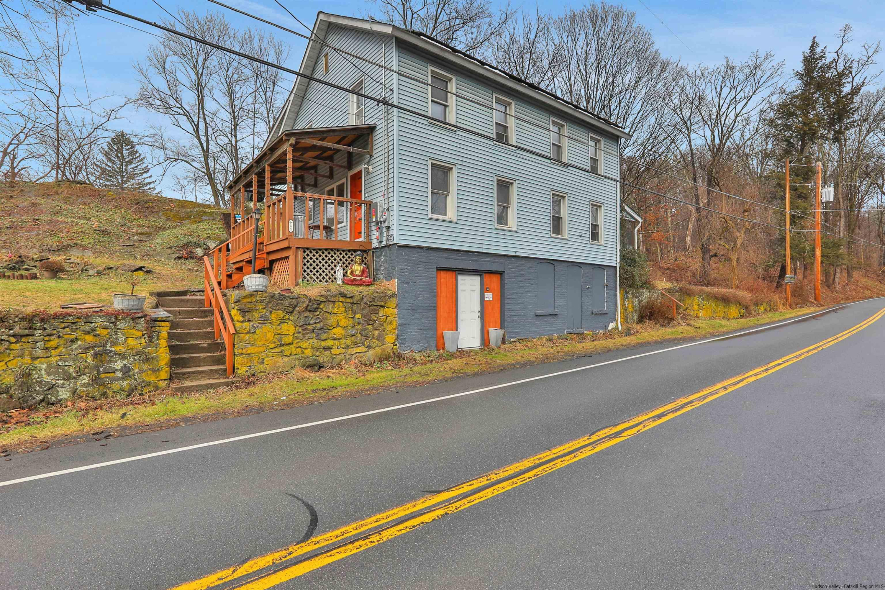 a view of a building from a window