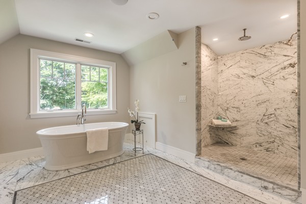 2 Winding Road Lexington, MA 02421 - Photo 18 of 28 a bathroom with a bathtub and shower