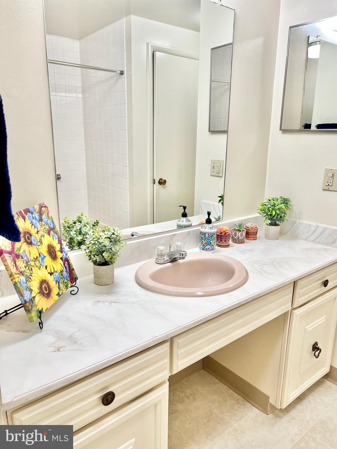 3386 Chiswick Court, Unit 501A Silver Spring, MD 20906 - Photo 17 of 43 a bathroom with a sink and a mirror