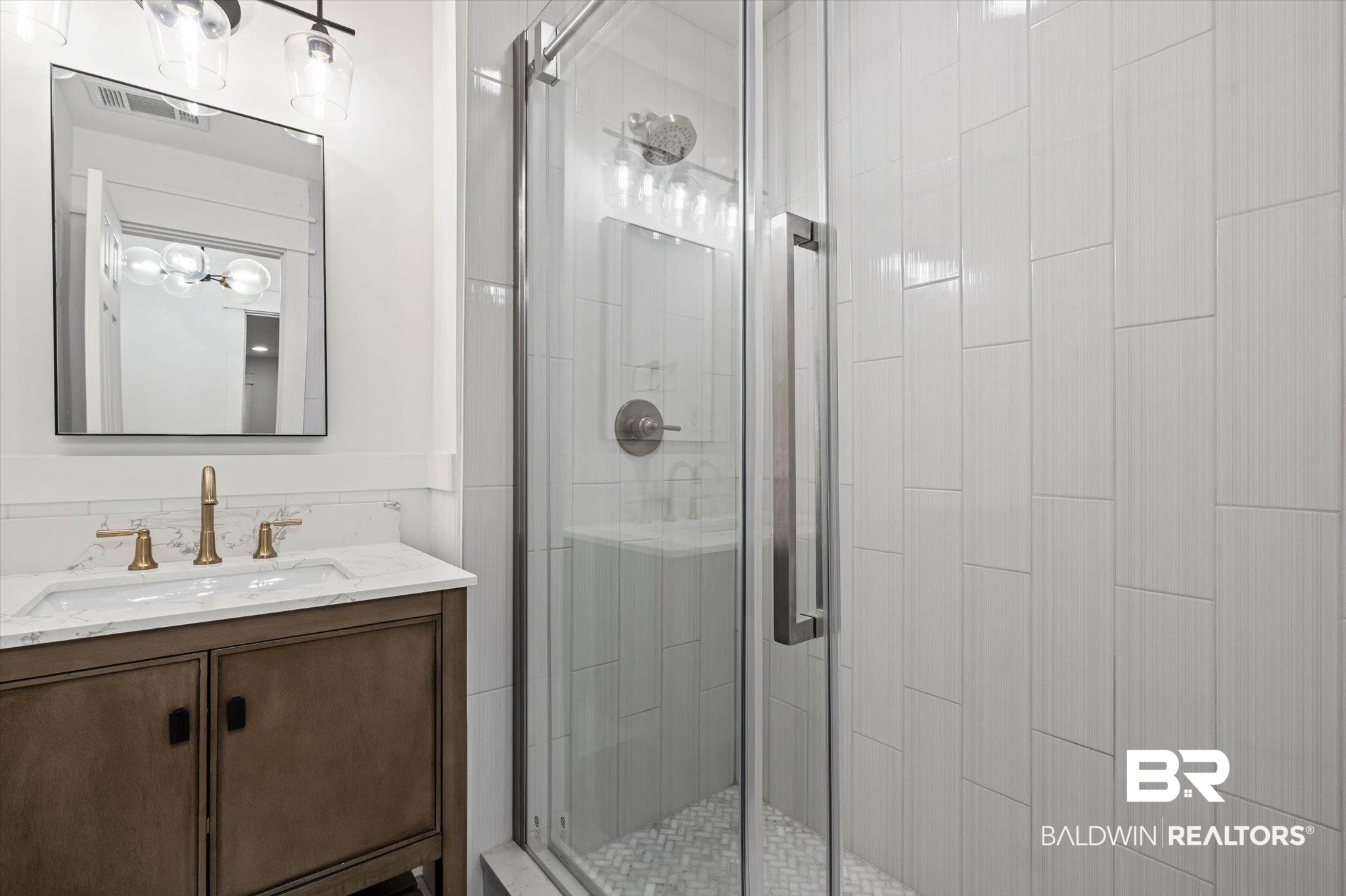 3933 Radnor Avenue Mobile, AL 36608 - Photo 14 of 36 Downstairs Full bath with a shower stall and vanity