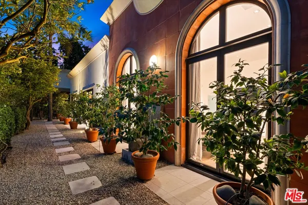 a potted plant sitting in front of a building