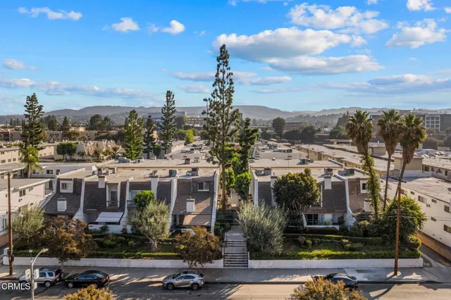an aerial view of a city