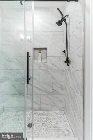 a bathroom with a shower