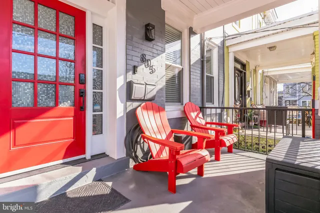 front view of a brick building