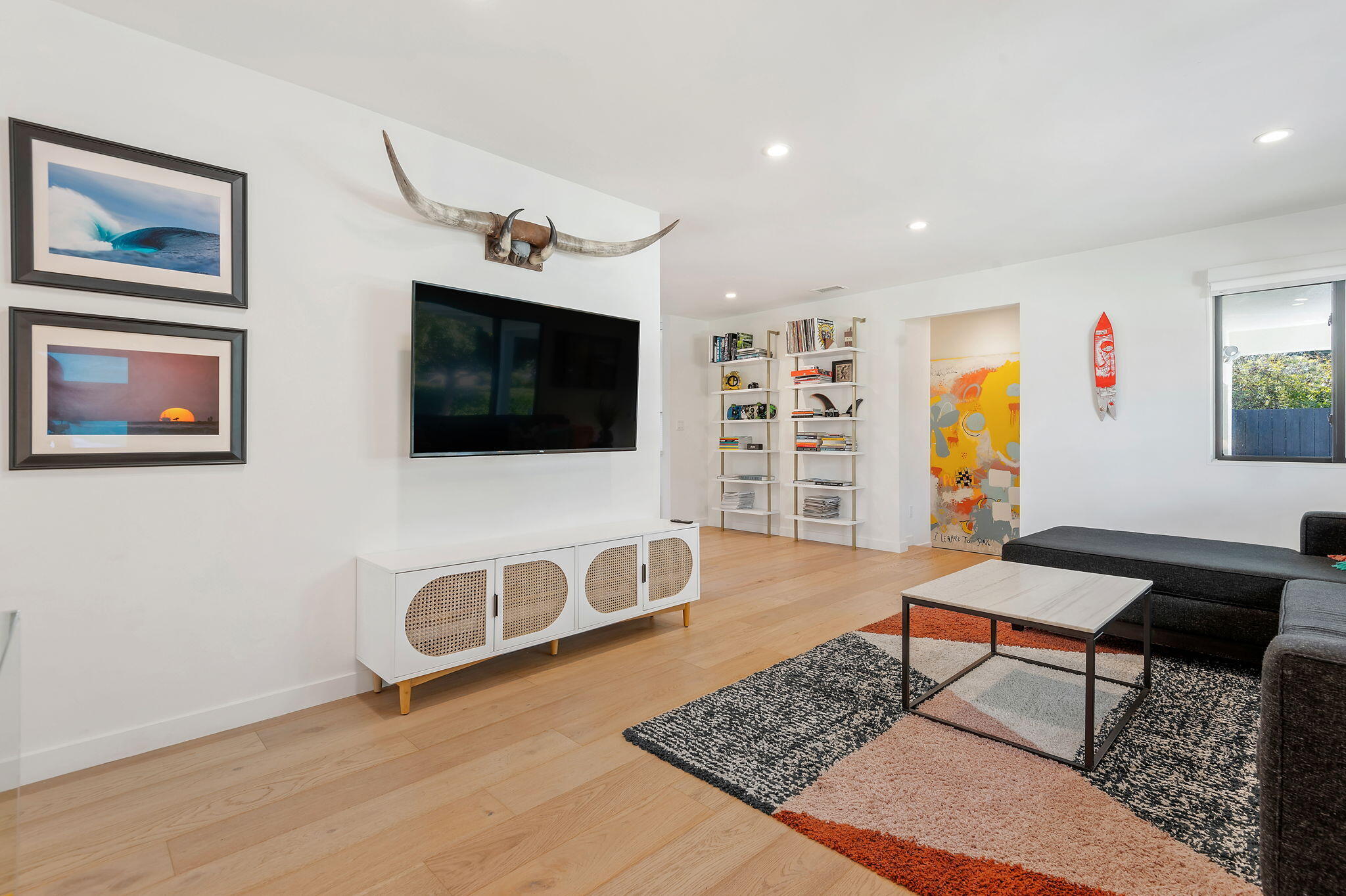 308 Cooper Road Santa Barbara, CA 93109 - Photo 7 of 41 a living room with furniture and a flat screen tv