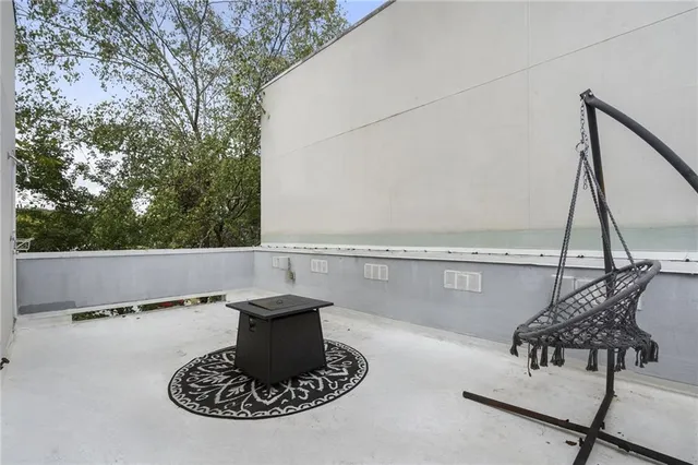 a view of outdoor space with seating