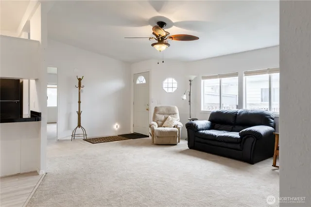 a living room with furniture