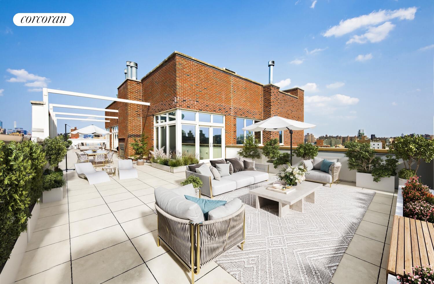 129 Lafayette Street, Unit PHA Manhattan, NY 10013 - Photo 3 of 8 a view of a patio with couches and potted plants